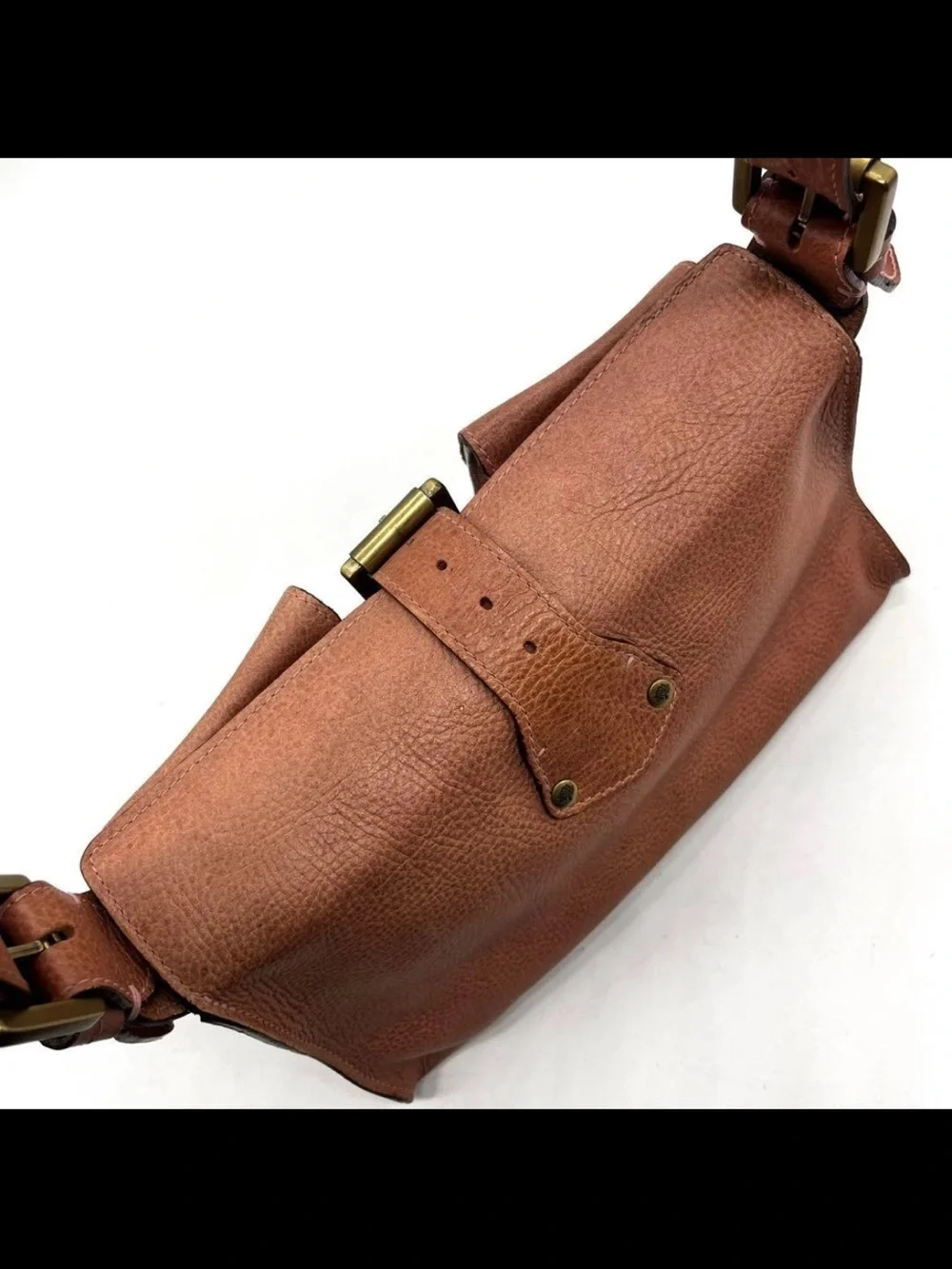 Mulberry Tan Leather Dual-Pocket Shoulder Bag